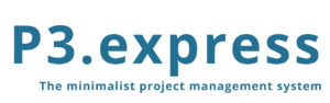 The P3.express logo, reading "P3.express The minimalist project management system"